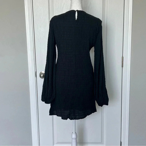 NWT Charlie Holiday Anthropology Isla Mini Dress Size 2 Black Textured - Picture 7 of 17